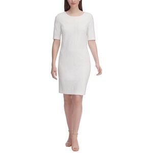 TOMMY HILFIGER NWT ‘Ivy’ Floral Jacquard Midi Sheath Dress, Ivory, Size 8